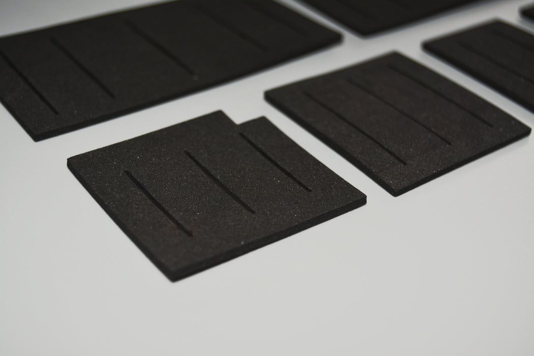 Juno-106 foam gasket pieces arranged in perspective