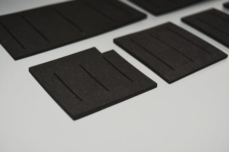 Juno-106 foam gasket pieces arranged in perspective
