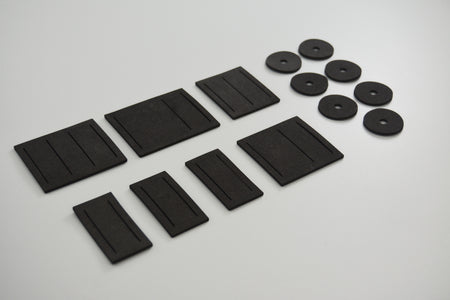 Juno-6 foam gasket pieces arranged in perspective