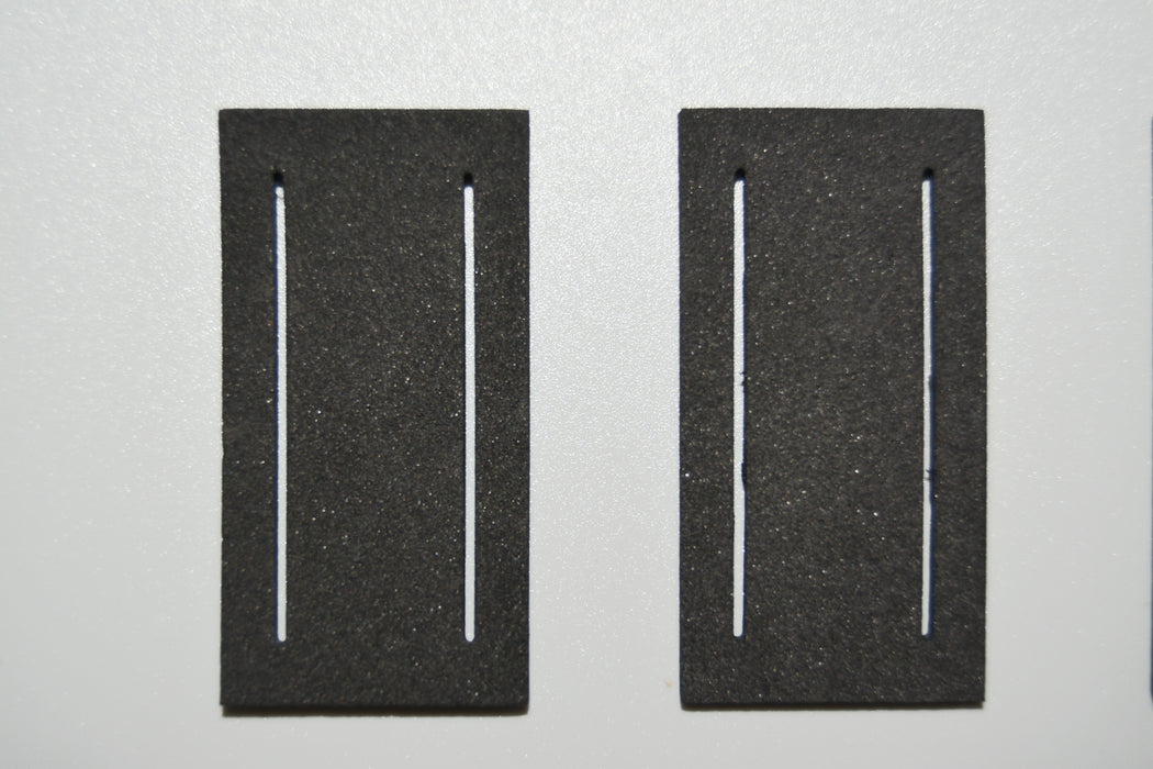 Pair of laser-cut Juno-6 replacement foam gasket pieces