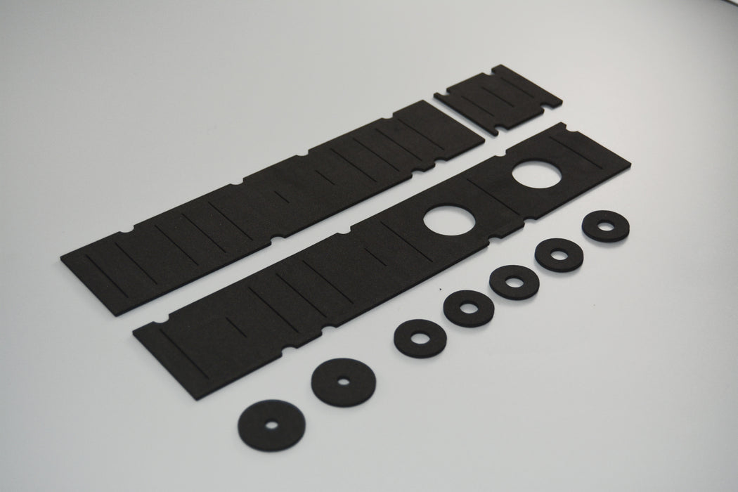 SH-101 foam gasket pieces arranged in perspective