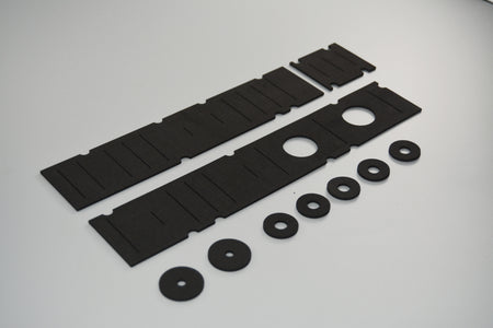 SH-101 foam gasket pieces arranged in perspective